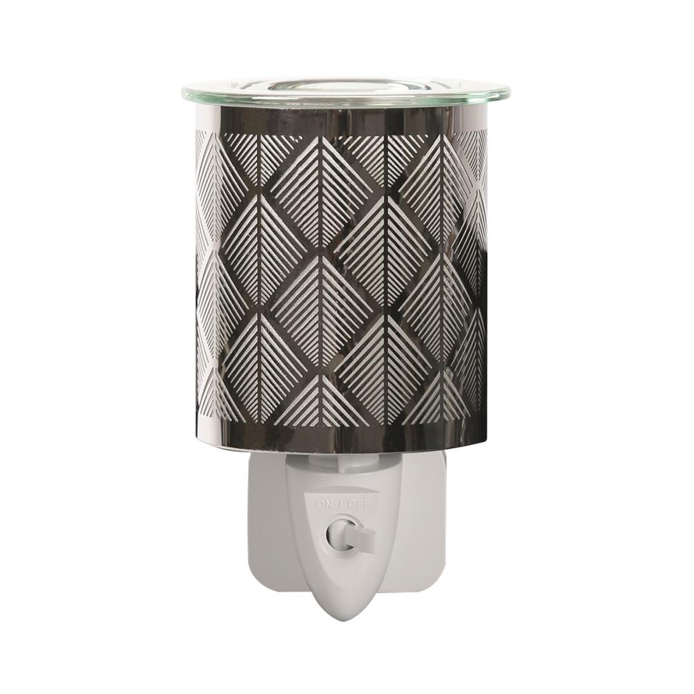 Aroma Chrome Chevron Plug In Wax Melt Warmer £13.04